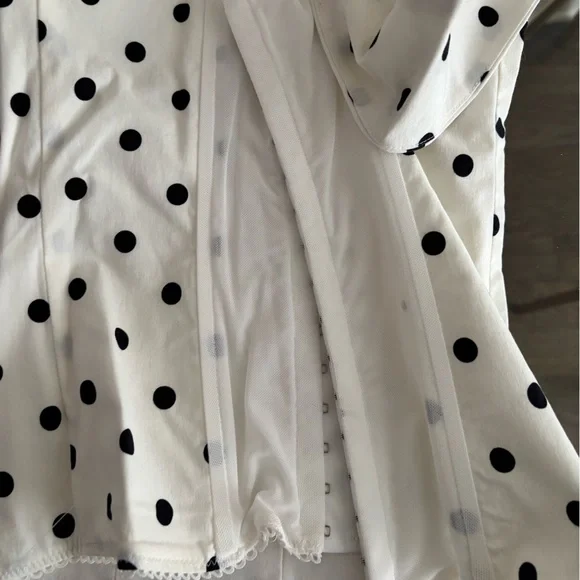 NWT WEWOREWHAT Polka Dot Ruched Cup Corset Bustier Top - Picture 5 of 8